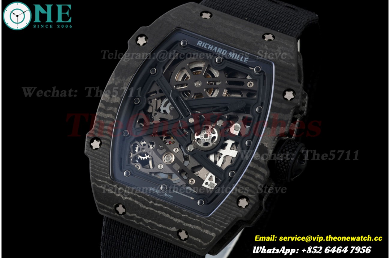 RM67-02 Black NTPT Skeleton Dial on Black Elastic strap AVF V2 CRMA7