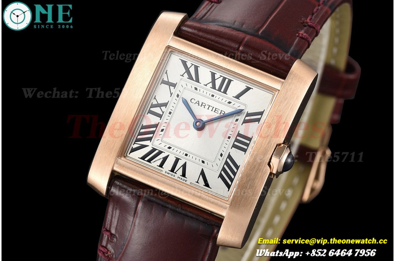 Tank Française 27mm Brown RG/LE Silver Dial 8848F Quartz