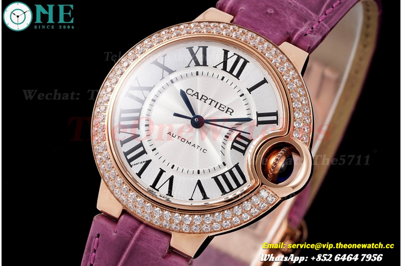 Ballon Bleu De Cartier 33mm Dia RG/LE White Textured Dial AF NH05