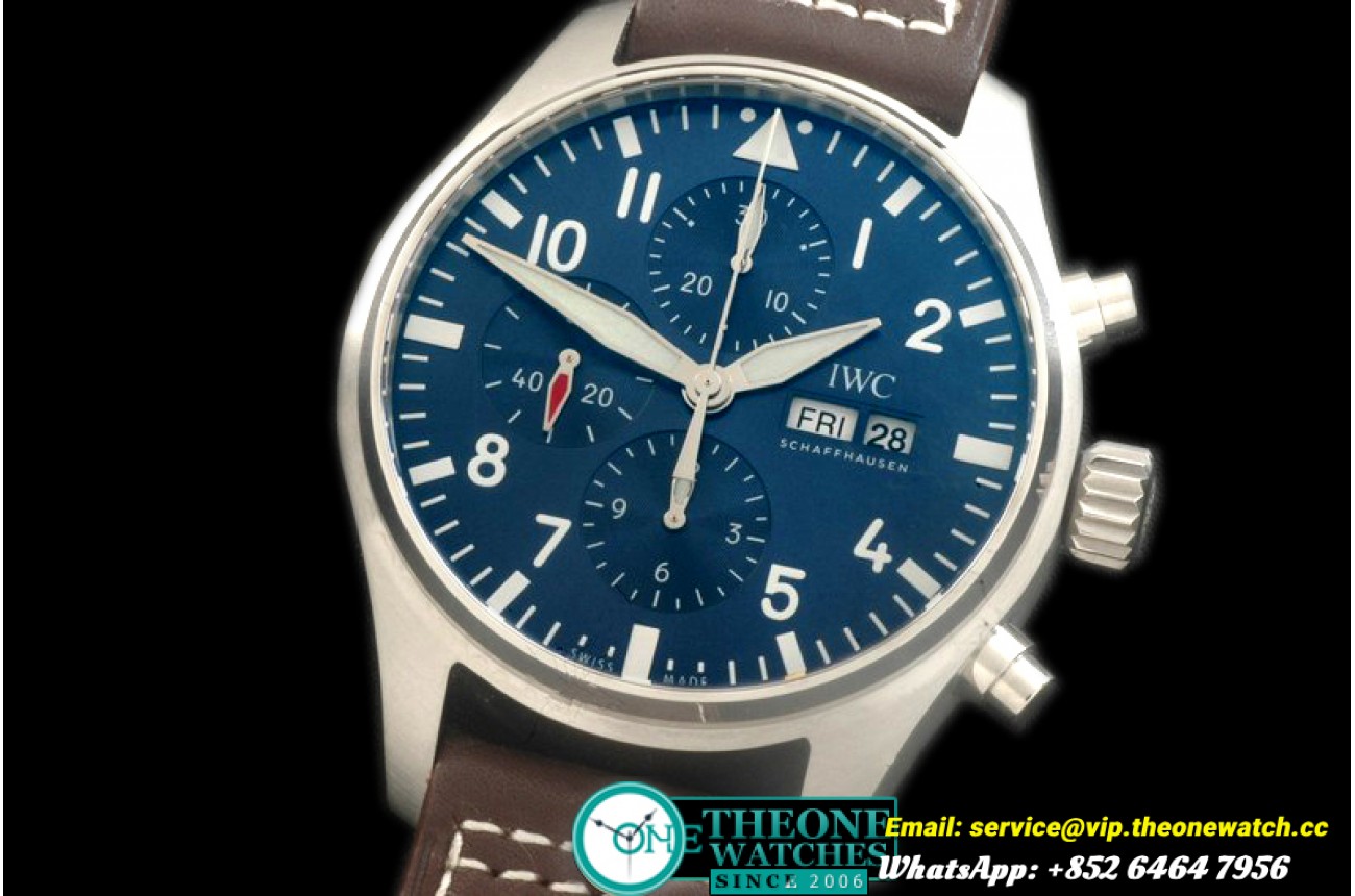 IWC - 3777 LPP Pilot Chrono SS/LE Black 7750