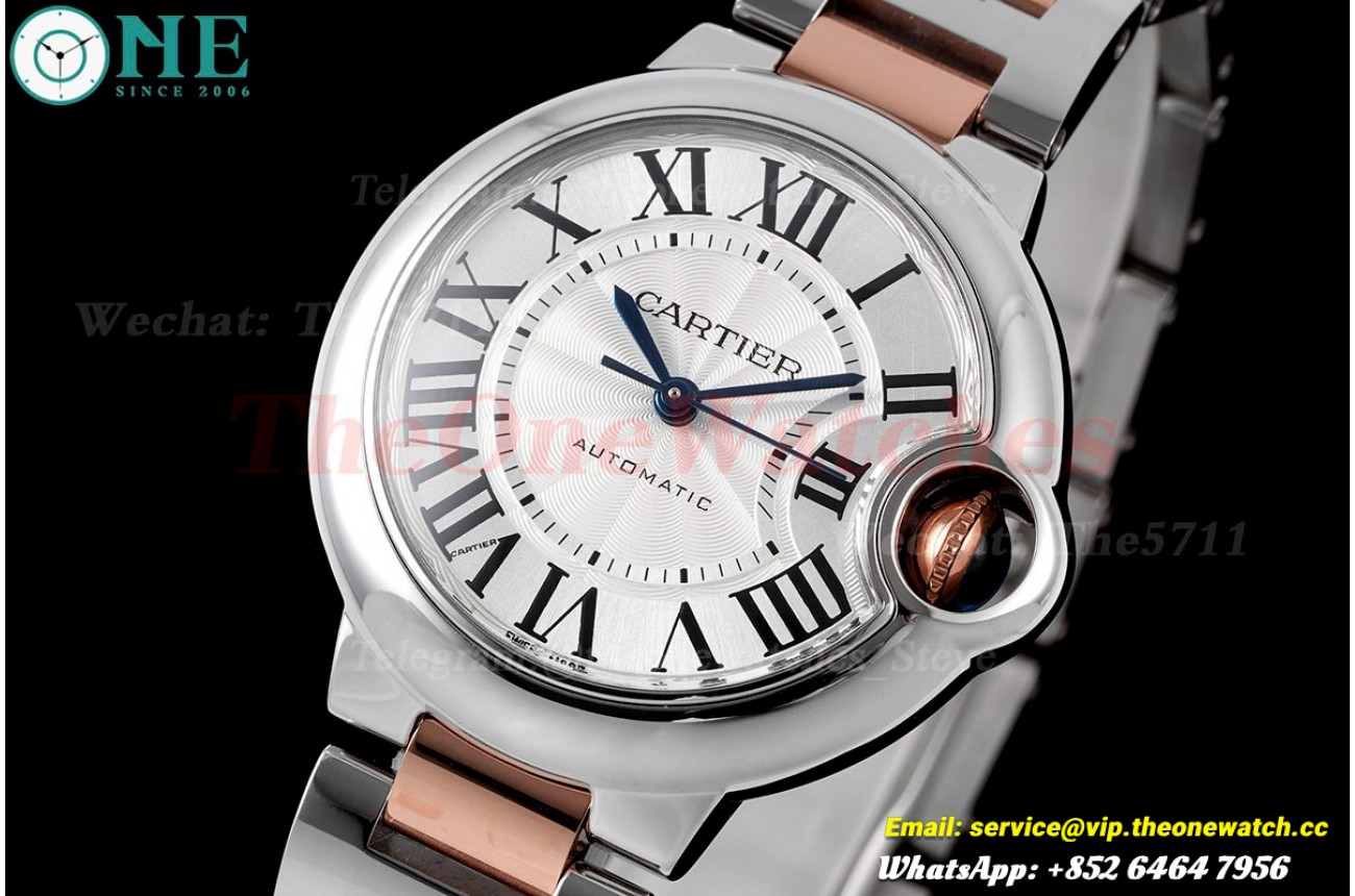 Ballon Bleu De Cartier 33mm RG/SS White Dial AF NH05