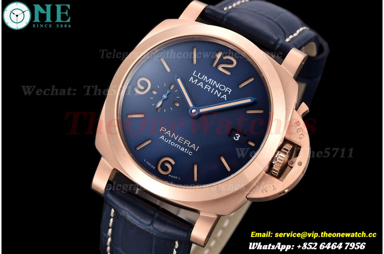 Luminor Marina PAM1114 44mm RG /LE Blue Dial TTF P9010