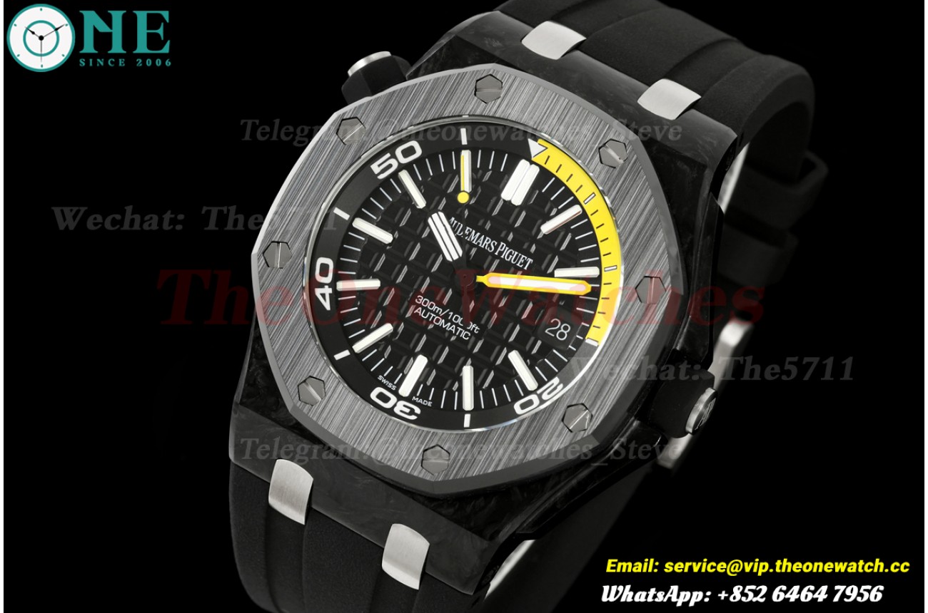 Royal Oak 15706AU 42mm Black Carbon/RU Black Dial JF SA3120