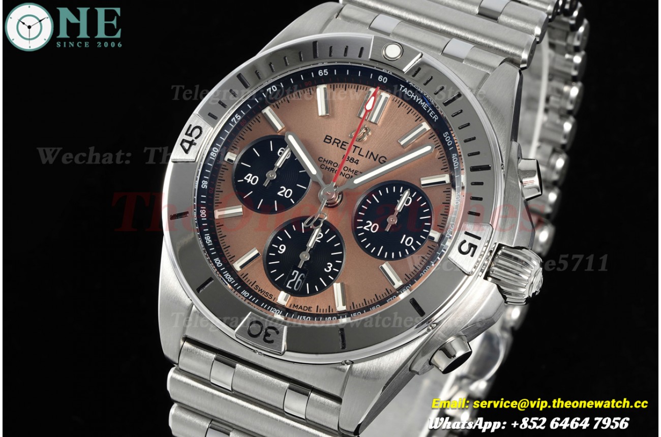 Super Chronomat B01 42MM Grey Bezel SS/SS Brown/Stk Dial BLF A7750