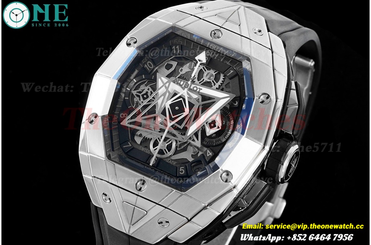 Spirit Of Big Bang 42mm SS/RU Skeleton Dial BLSF HUB4700
