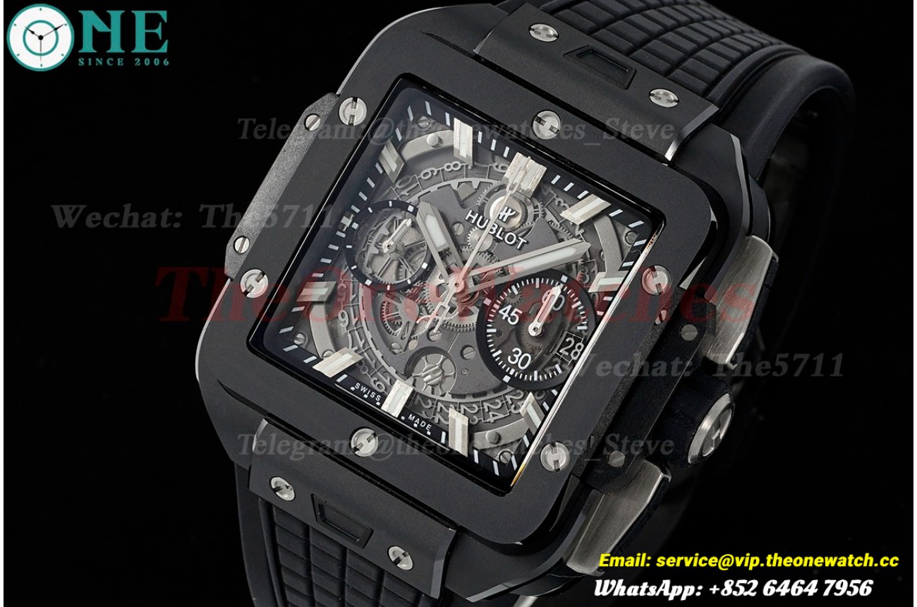 Square Bang Unico 42mm Black Cer/RU Skeleton Dial BBF HUB1280A