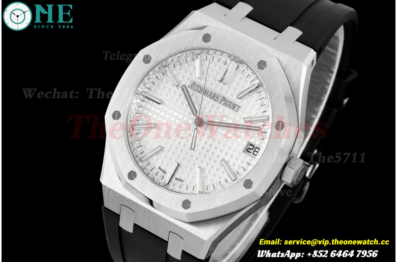 Royal Oak 41mm 15510 SS/RU White/Stk DDF DD4302 Super Clone