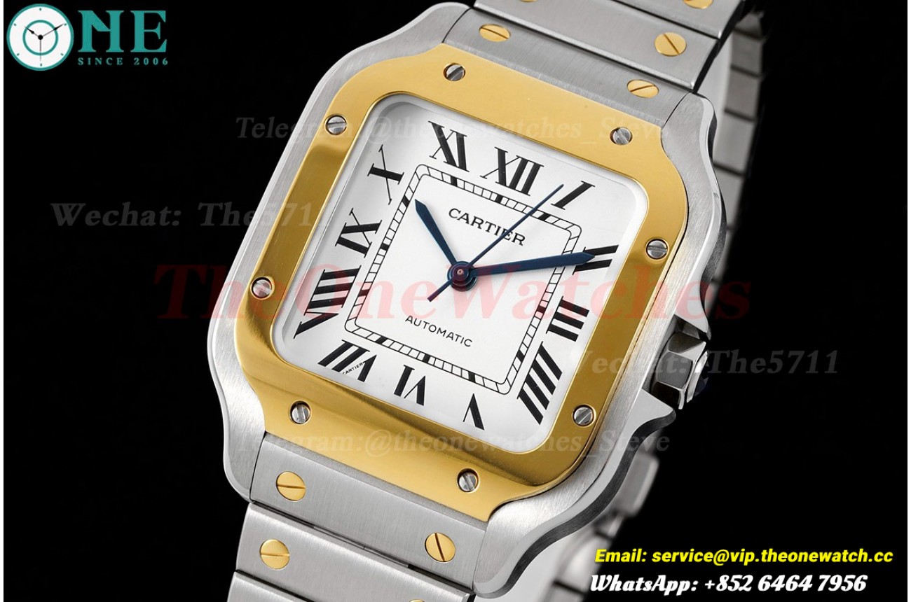 Santos De Cartier 35mm YG/SS Wht BVF A9015