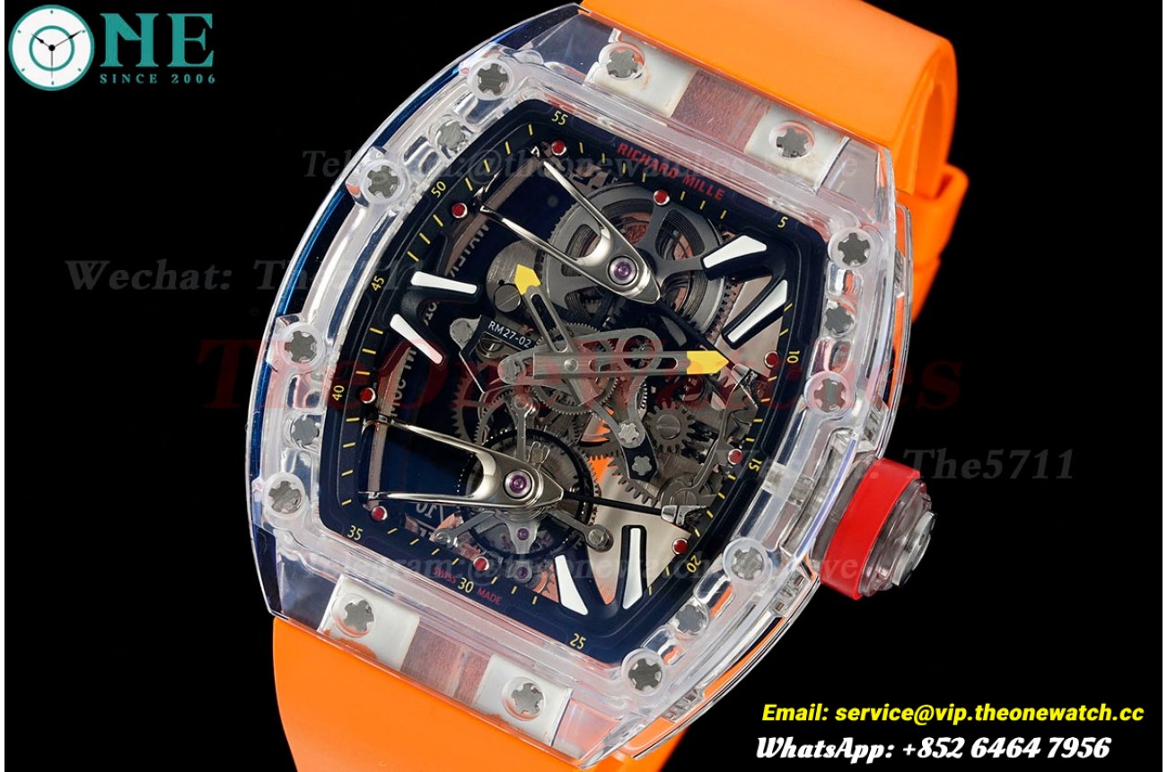 RM27-02 Skeleton Dial on Orange Rubber Strap RMF Tourbillon