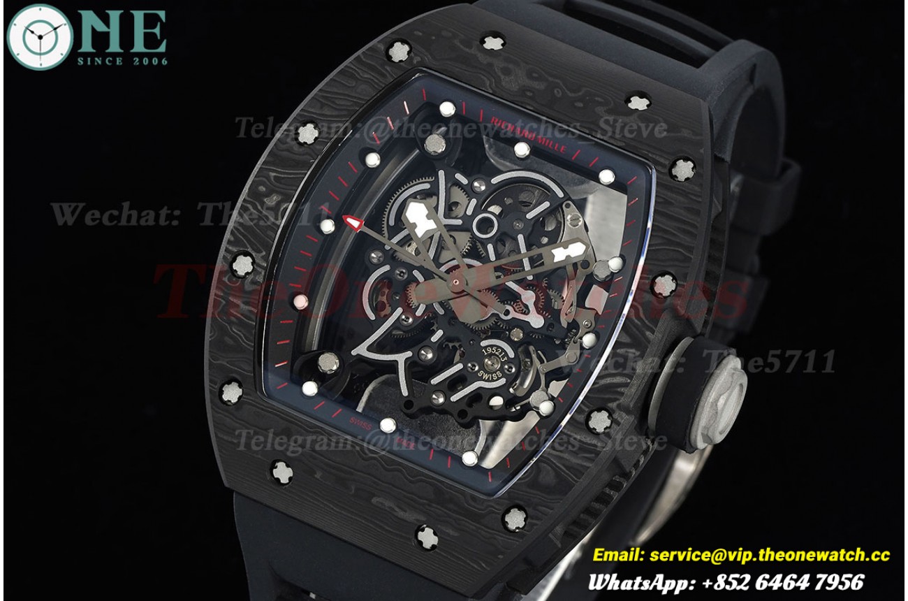 RM055 43mm Black NTPT/RU Skeleton Dial BBF RMUL2 Super Clone