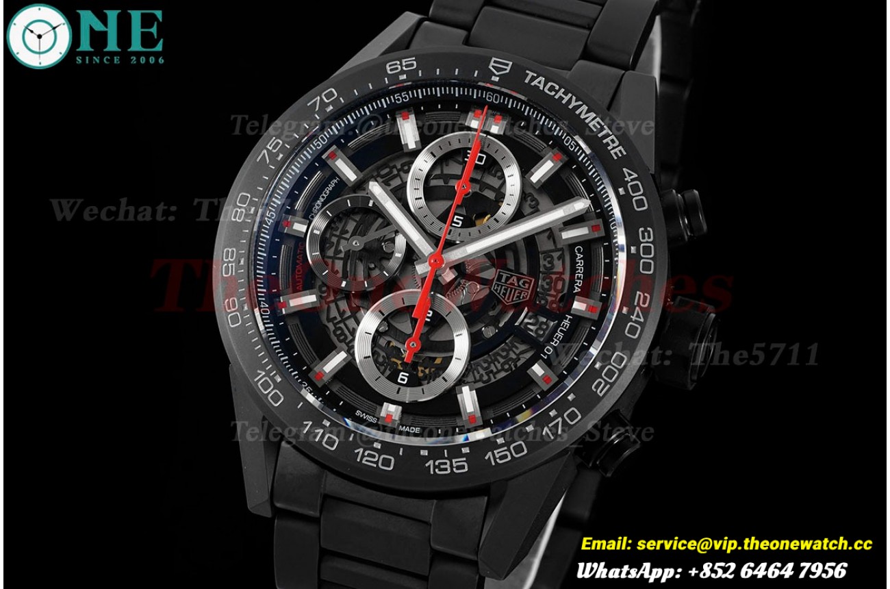 Carrera Cal. HEUER 01 43mm CER/CER Blk XF A1887 Chrono