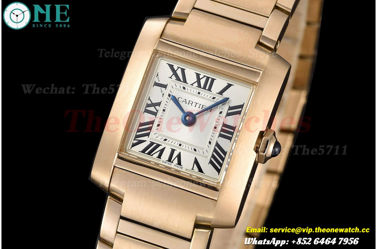 Tank Française 21.2mm RG/RG Silver Dial 8848F Quartz