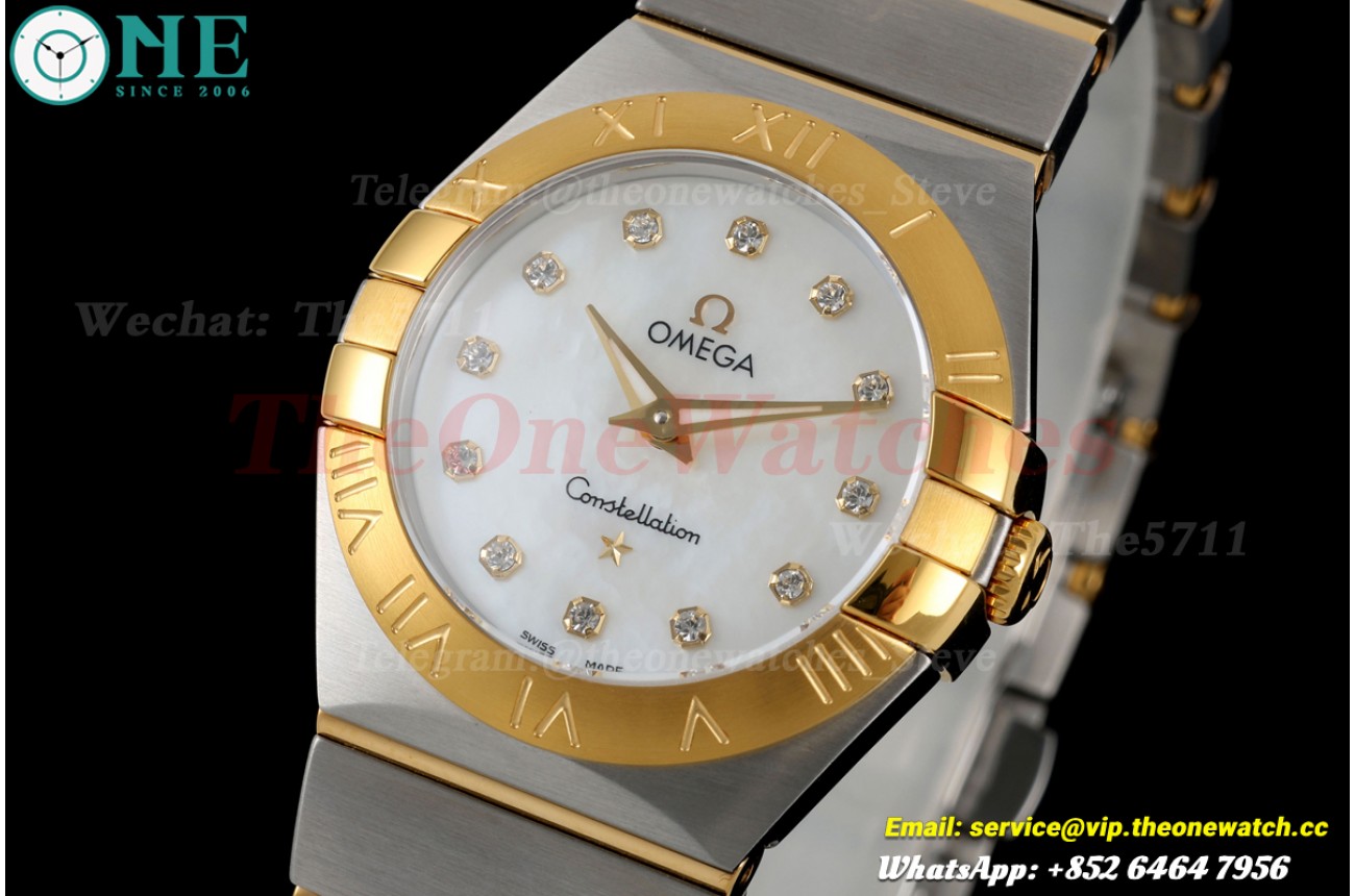 Constellation 28mm SS/YG MOP/Dia 8848F Swiss Qtz