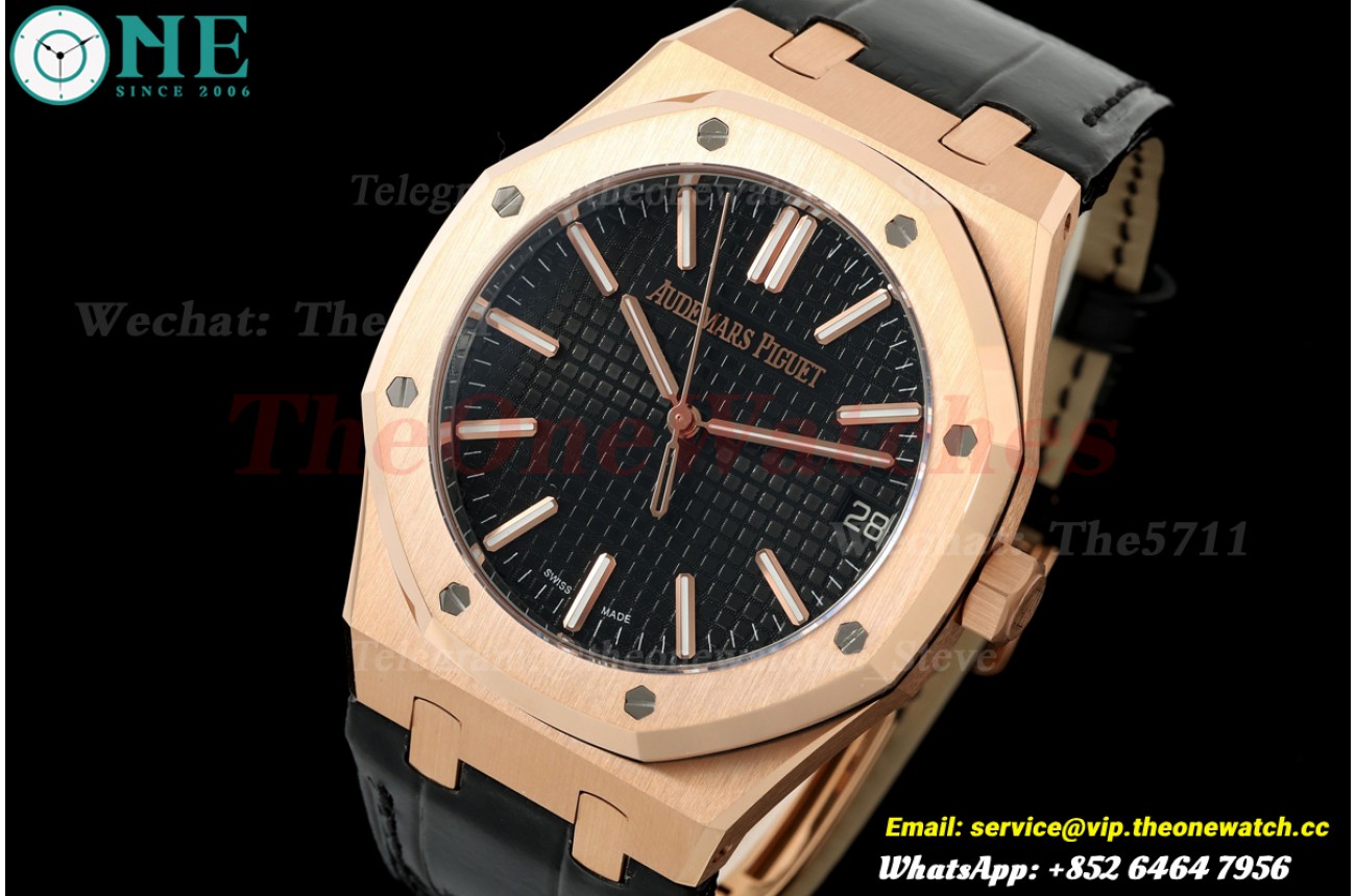 Royal Oak 41mm 15510 RG/LE Black/Stk DDF DD4302 (Weighted Approx.135g)