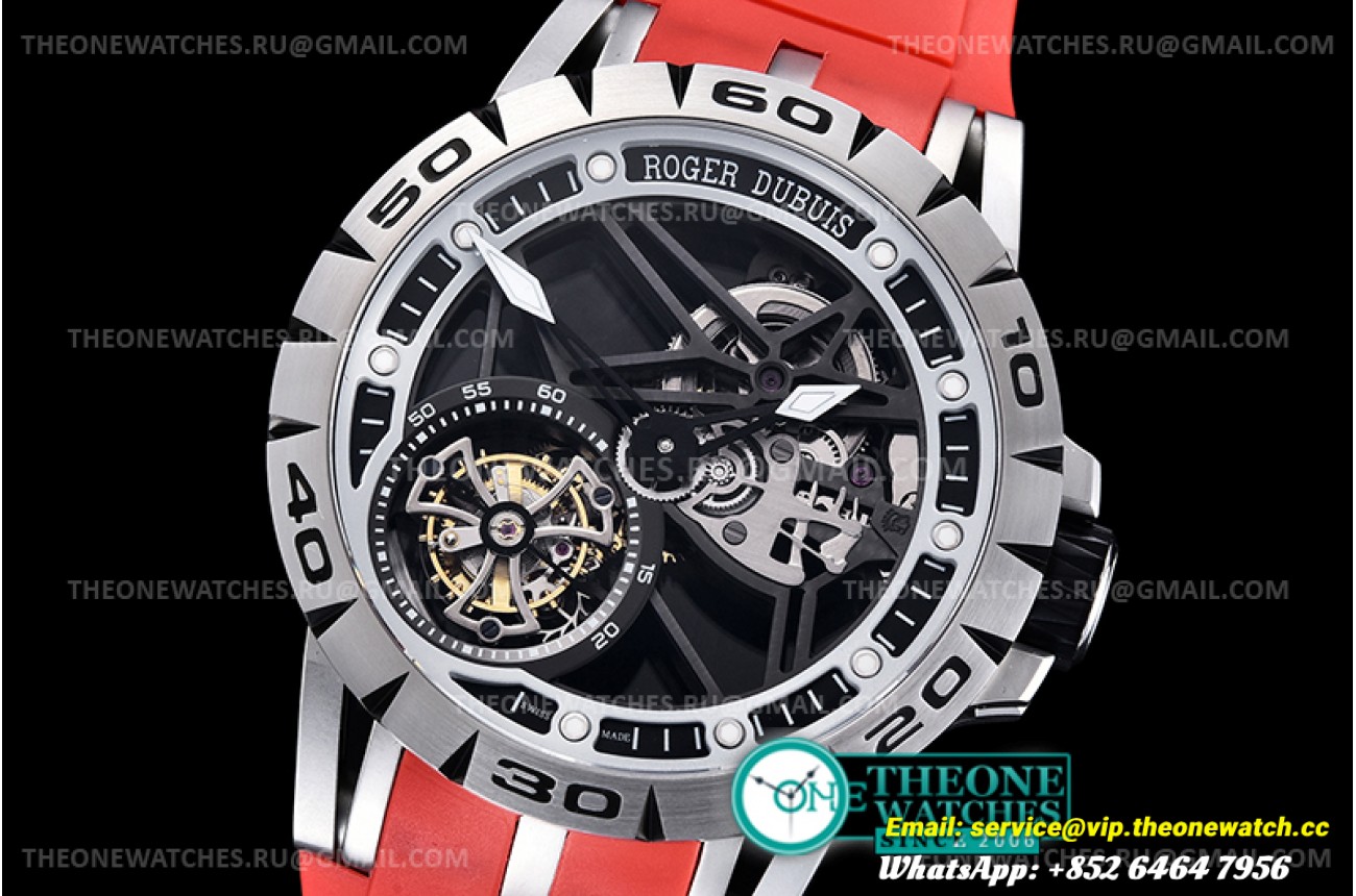 Roger Dubuis - Excalibur Skele Flying Tourb RDDBEX0392 SS/RU Red JBF