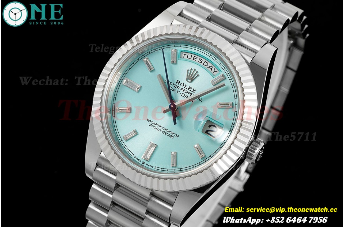 DayDate 228236 40mm Pres SS/SS Ice Blue/Dia ARF VR3255