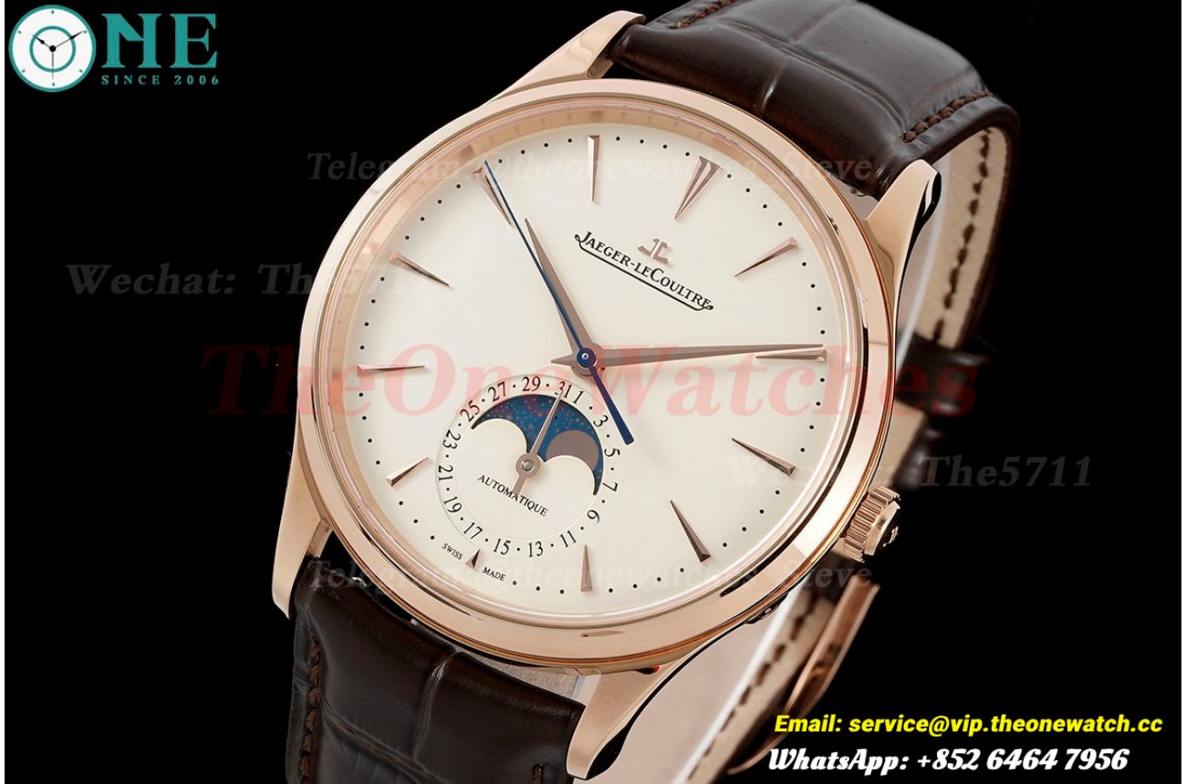 Master Ultra Thin Moonphase RG/LE White/Stk APS A925 Super Clone