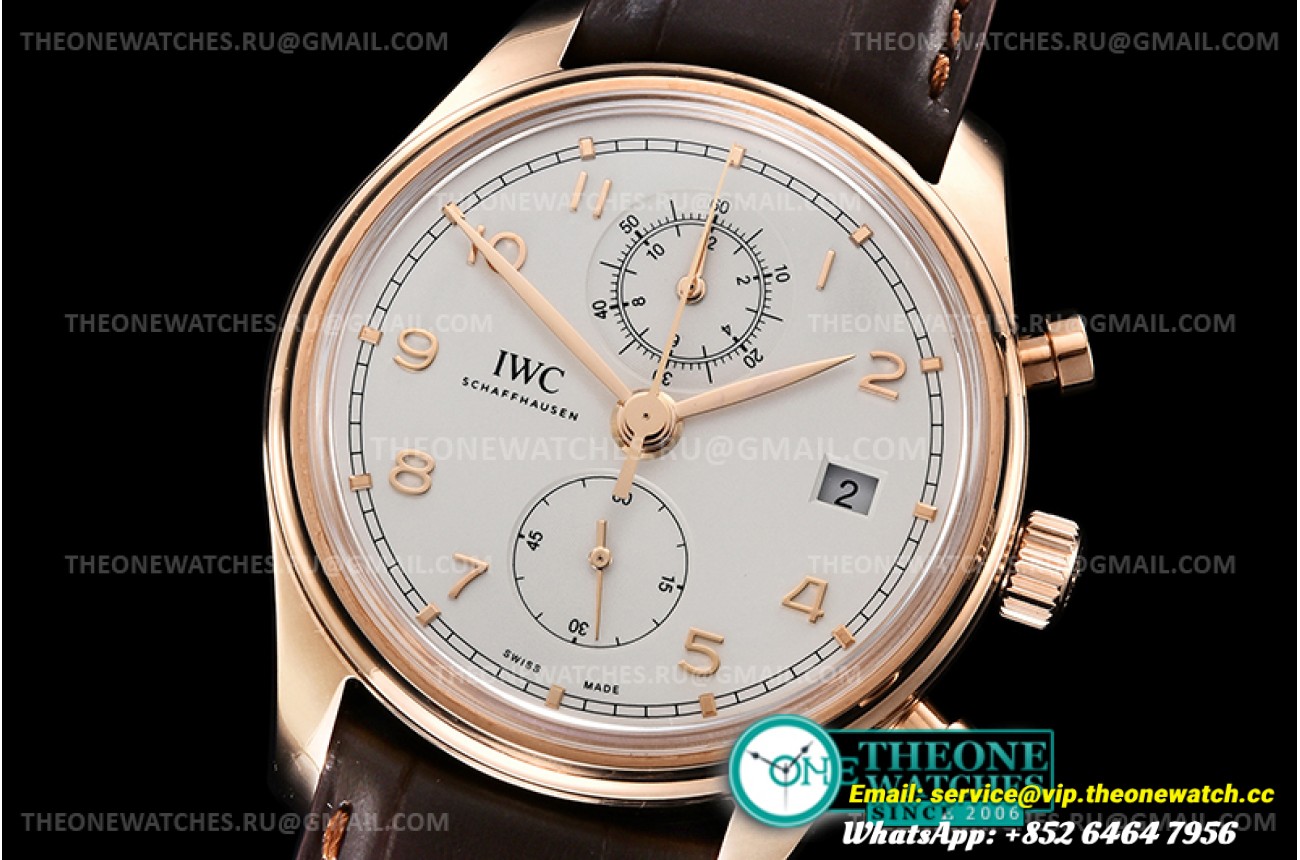 IWC - Portuguese Chrono Bucherer Ed RG/LE Wht ZF A7750 Mod
