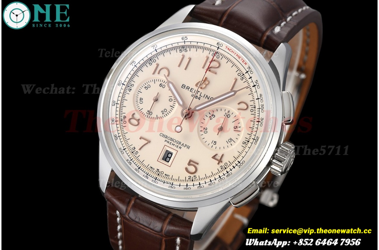 Premier B01 Chronograph 42mm SS/LE Beige Dial BLSF V2 A7750 Mod