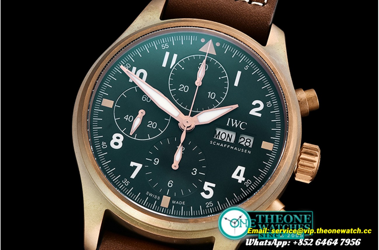 IWC - Pilot Chrono Spitfire IW387902 Brz BR/LE Grn AIF A7750