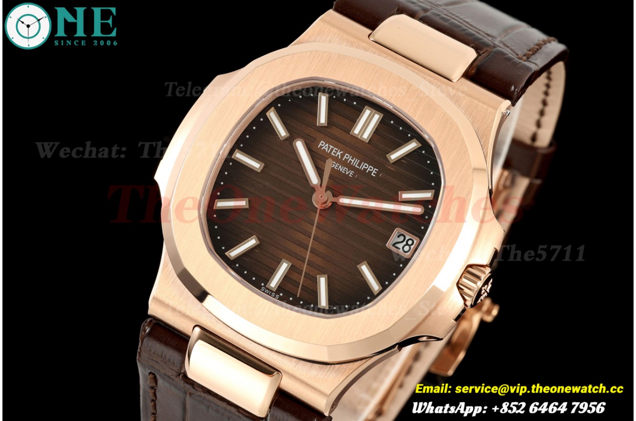Nautilus 5711 40mm RG/LE Brown Dial DDF DD330(Weighted Approx.101g)(SW Dial)
