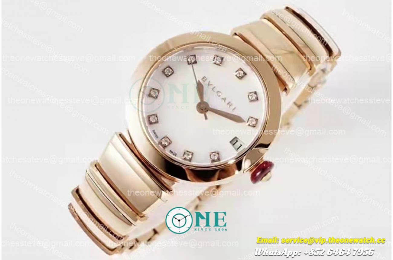 Bvlgari - Lvcea series 33mm RG/RG White/Diam BVF 9015