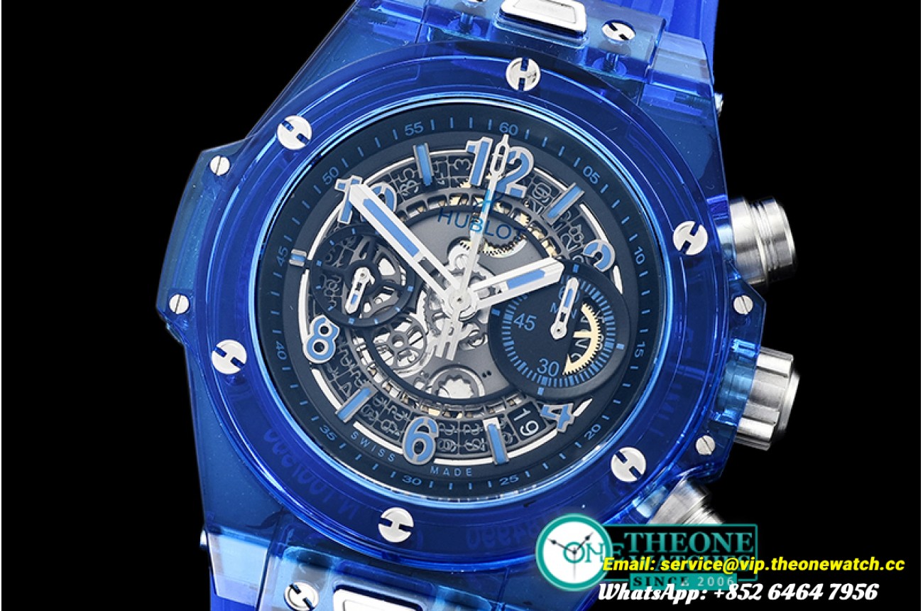 Hublot - Big Bang Unico Sapphire 45mm PL/RU Skele SF Blue A7750