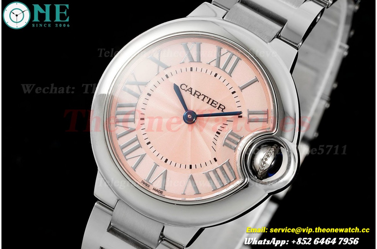 Ballon Bleu De Cartier 33mm SS/SS Pink Dial AF Quartz