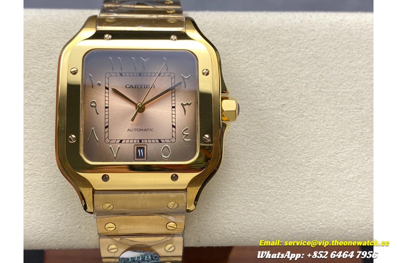 Santos De Cartier 40mm YG/YG Rose Gold Dial THB MY9015