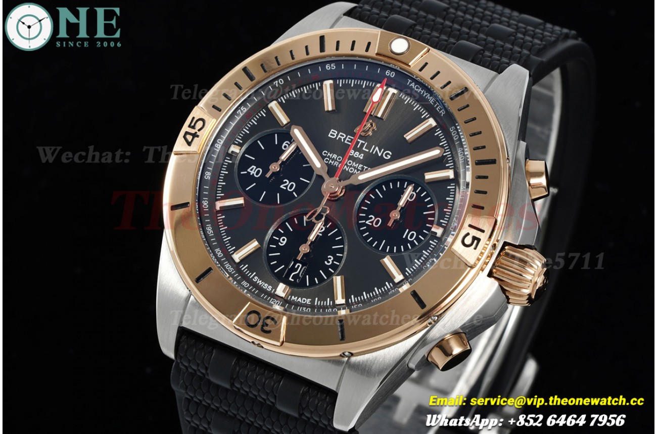 Chronomat B01 42MM SS/RU Black/Stk Dial BLF A7750