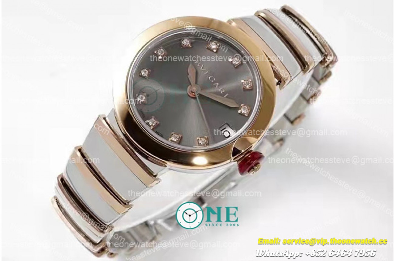 Bvlgari - Lvcea series 33mm RG/SS Grey/Dia BVF 9015