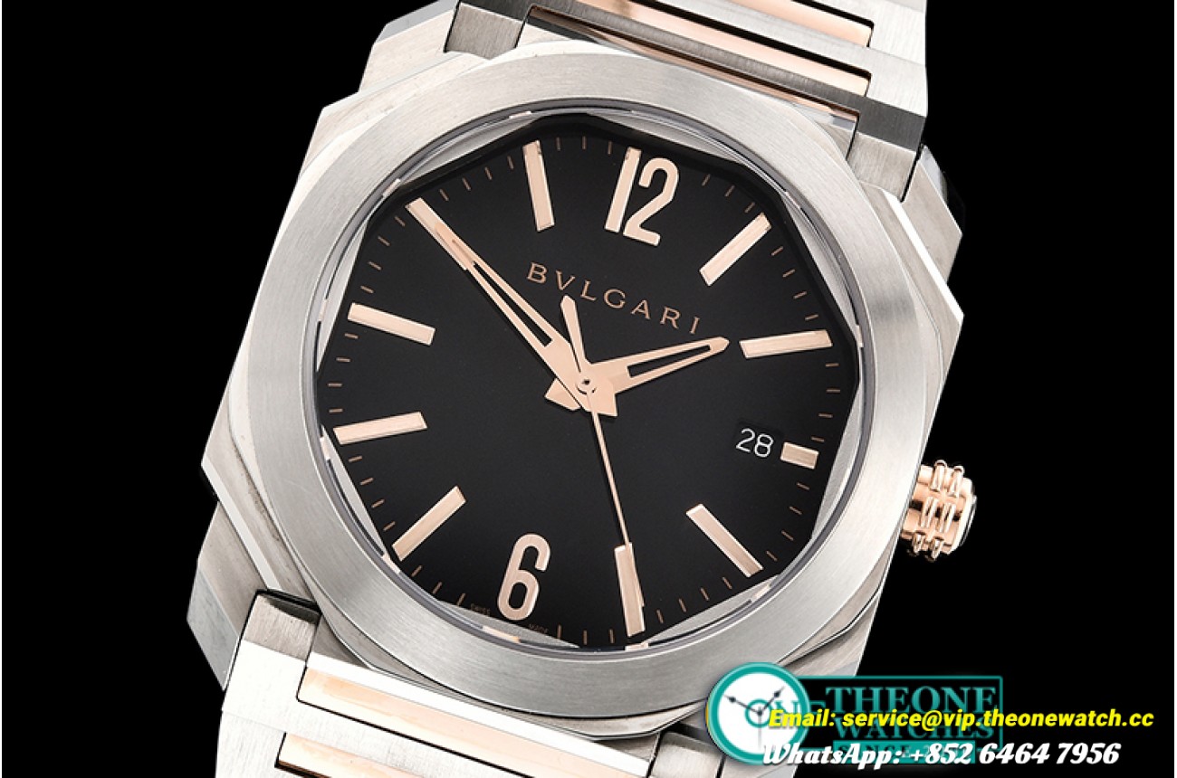 Bvlgari  - Octo 38mm Automatic RG/SS Blk/Rose BVF Miyota 9015