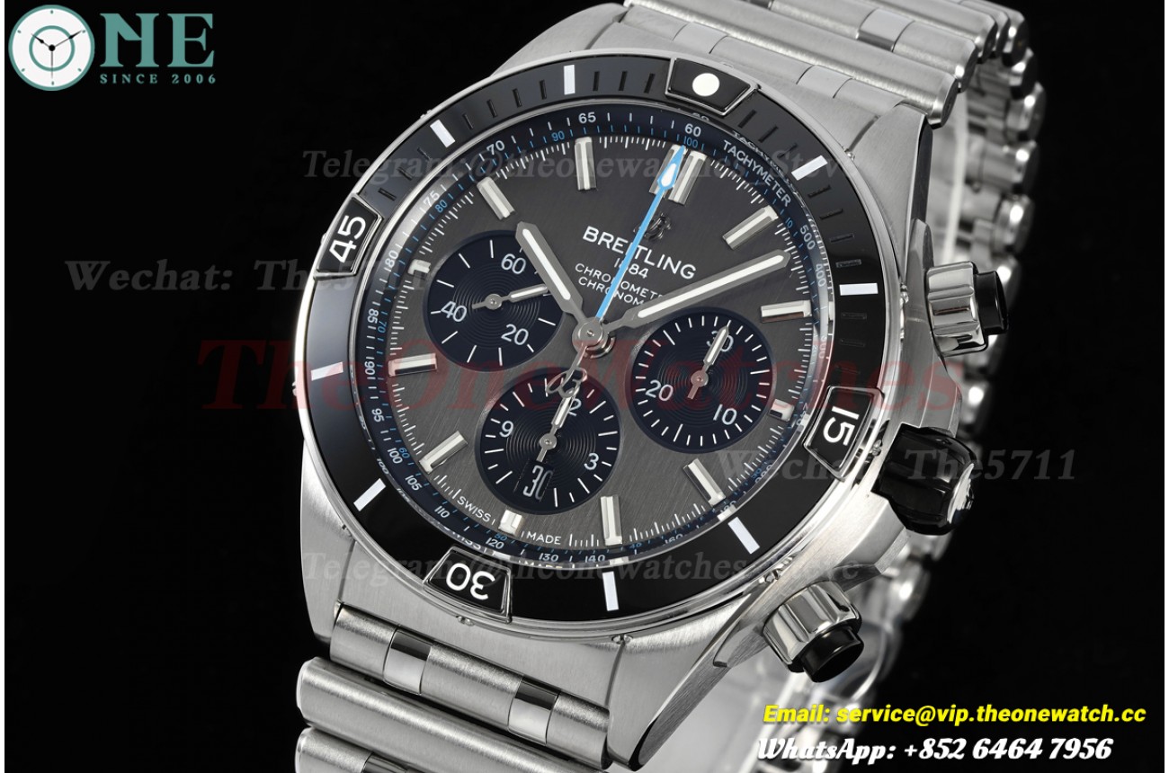 Super Chronomat B01 44MM SS/SS Grey/Stk Dial BLF A7750
