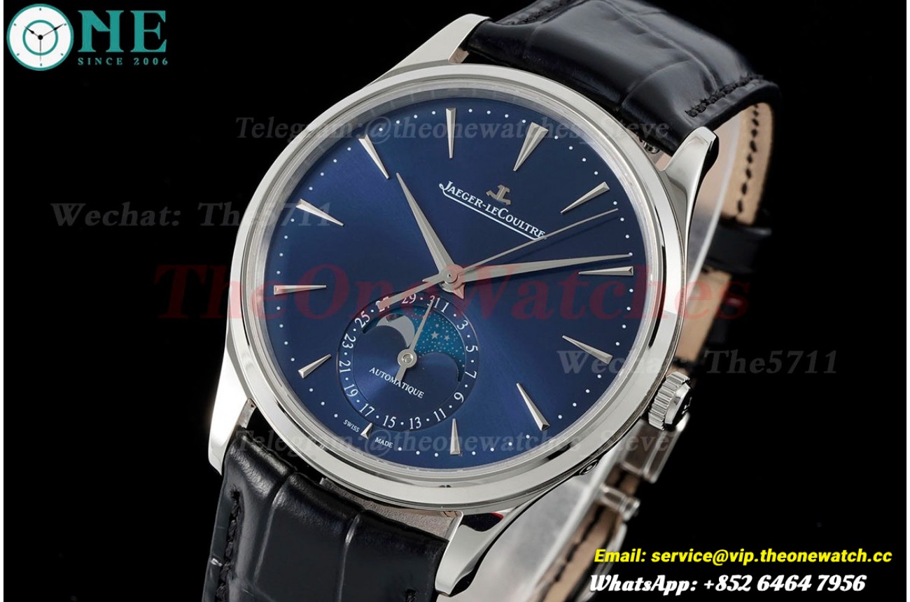 Master Ultra Thin Moonphase SS/LE Blue/Stk APS A925 Super Clone