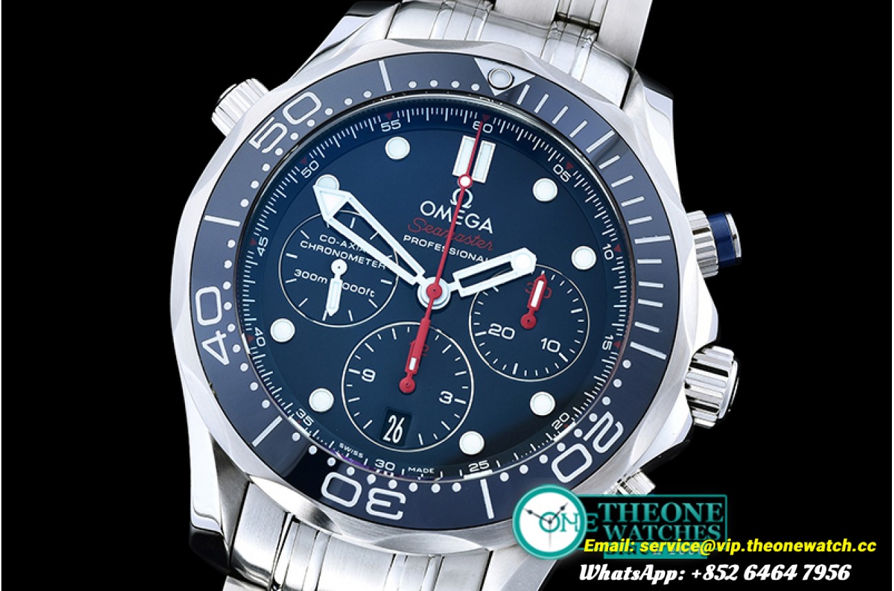 Omega - Seamaster 300M Chrono SS/SS Blue/Blue BP A7750