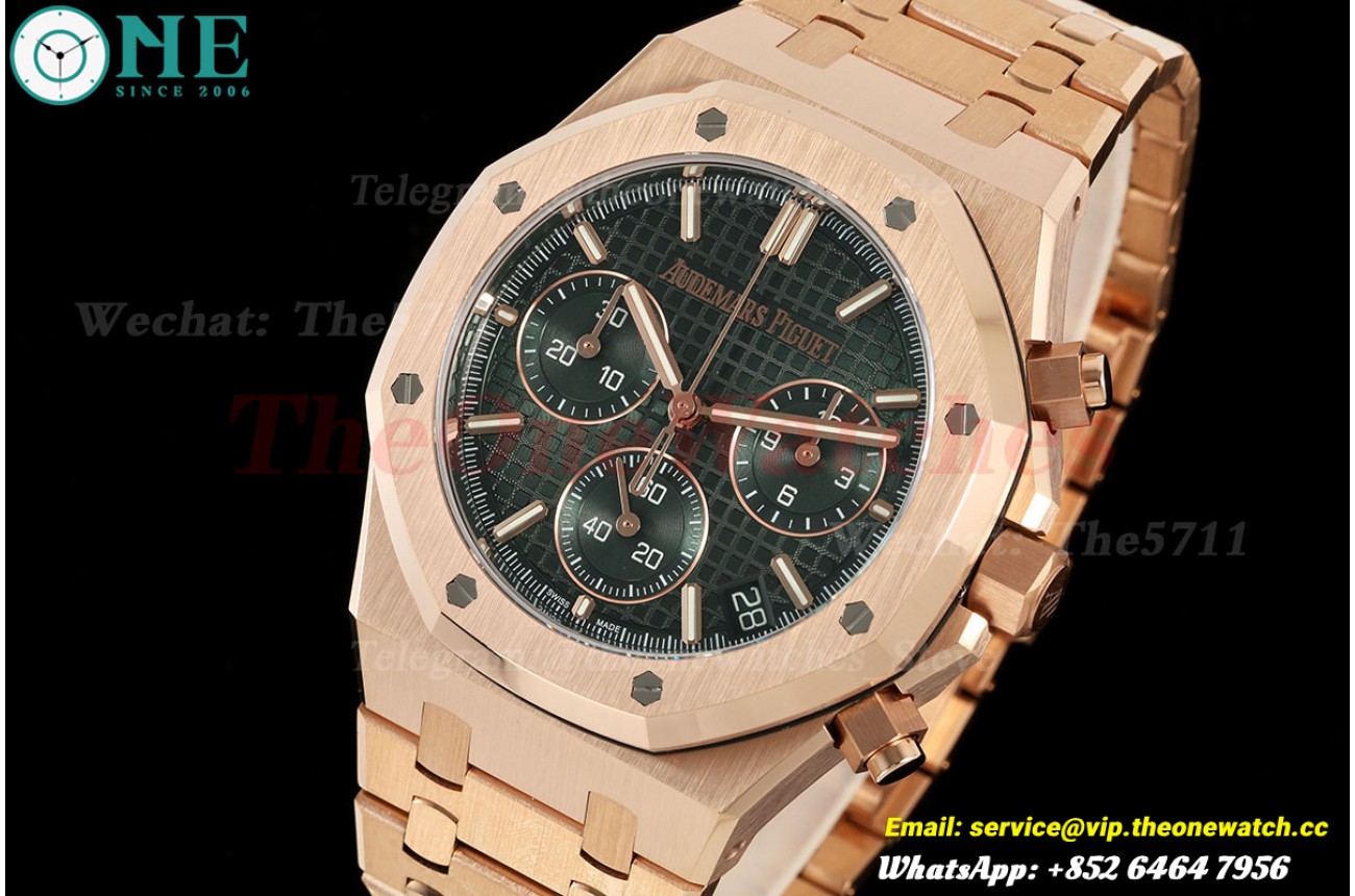 Royal Oak Chrono 26240OR 41mm RG/RG Green Dial DDF DD4401 (Weighted Approx.205g)