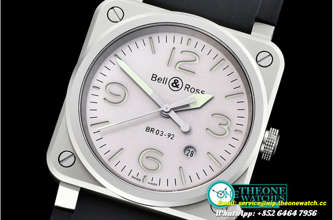 Bell & Ross - BR03-92 Horolum Sandblasted SS/RU Grey V2 Miyota 9015
