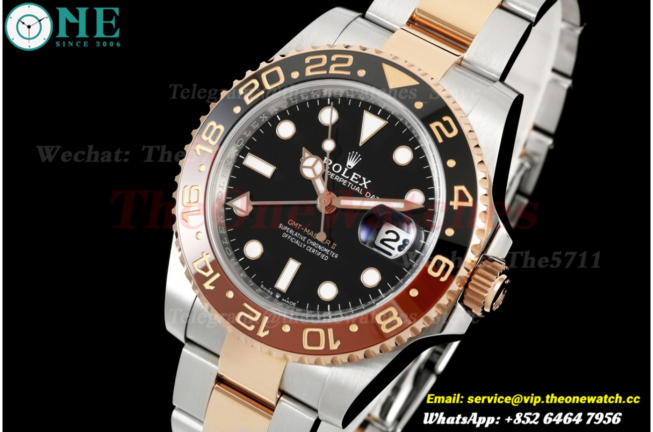 GMT Master II 126711 CHNR Rootbeer Oys 40mm SS/RG Black Dial SEEKF DD3285