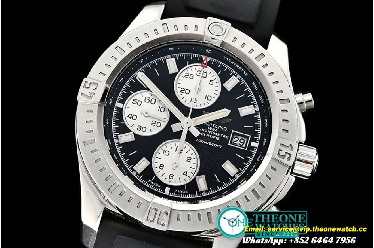 Breitling - Colt 44mm Chronograph Automatic SS/RU Black/Stk A7750