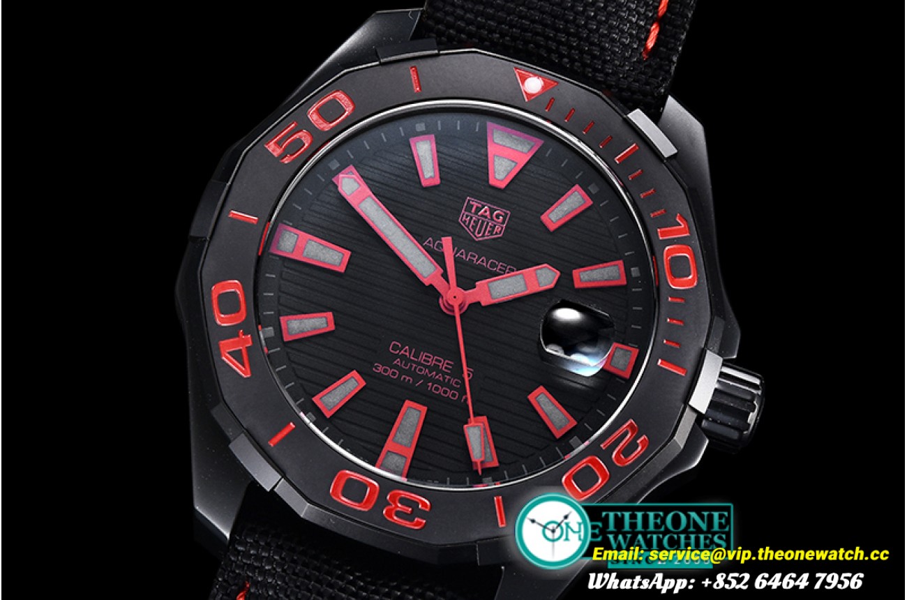Tag Heuer - Aquaracer Caliber 5 43mm DLC/NY Blk/Red V6F A2824