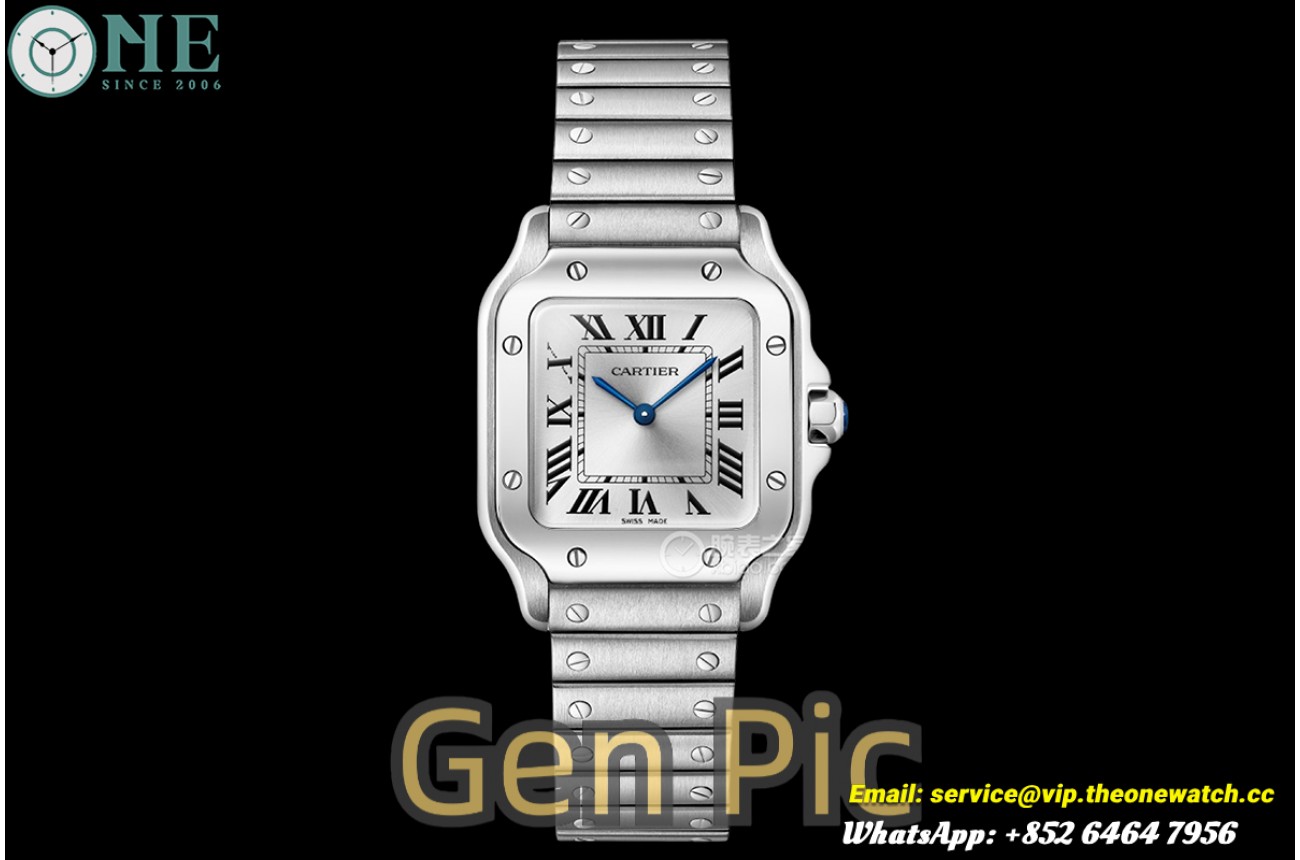 Santos De Cartier 27mm SS/SS Silver Dial AF Quartz