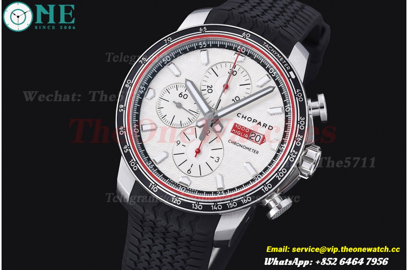 Mille Miglia Race 44mm SS/RU White/White Dial V7F A7750