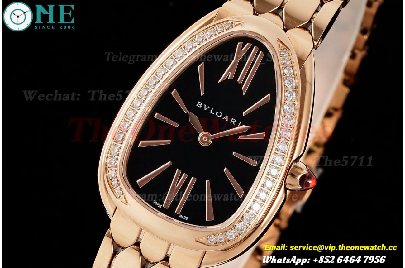 Serpenti Seduttori 33mm Dia SS/SS Black Dial BVF Swiss Qtz