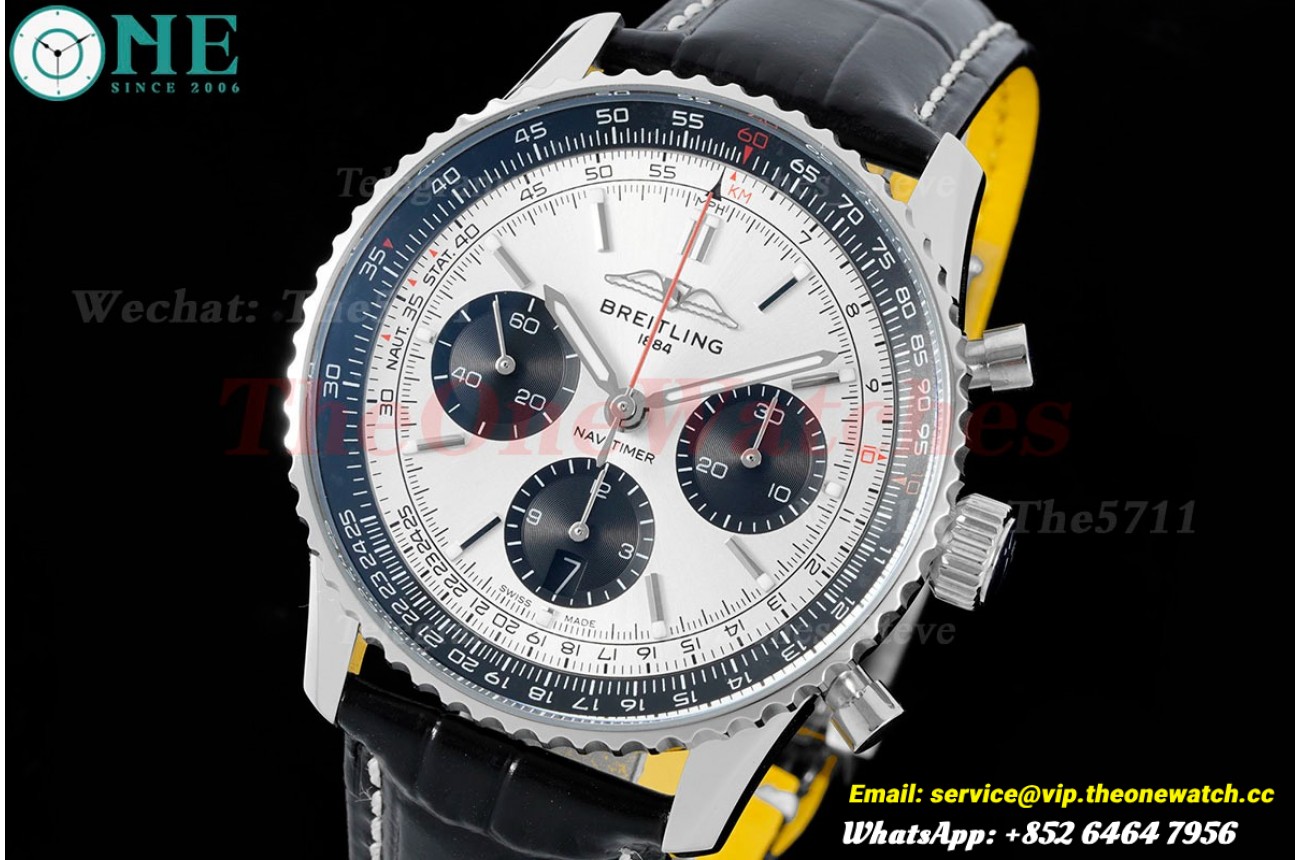 Navitimer B01 Chronograph SS/LE White/Stk BLSF Asian B01