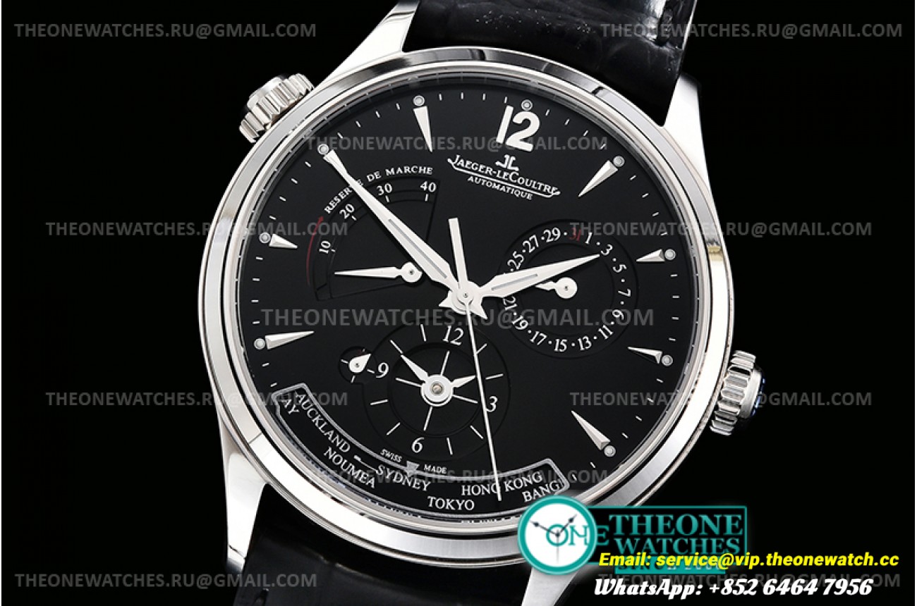Jaeger Lecoultre - Master Control Geographic PR SS/LE Wht ZF MY9015 Mod
