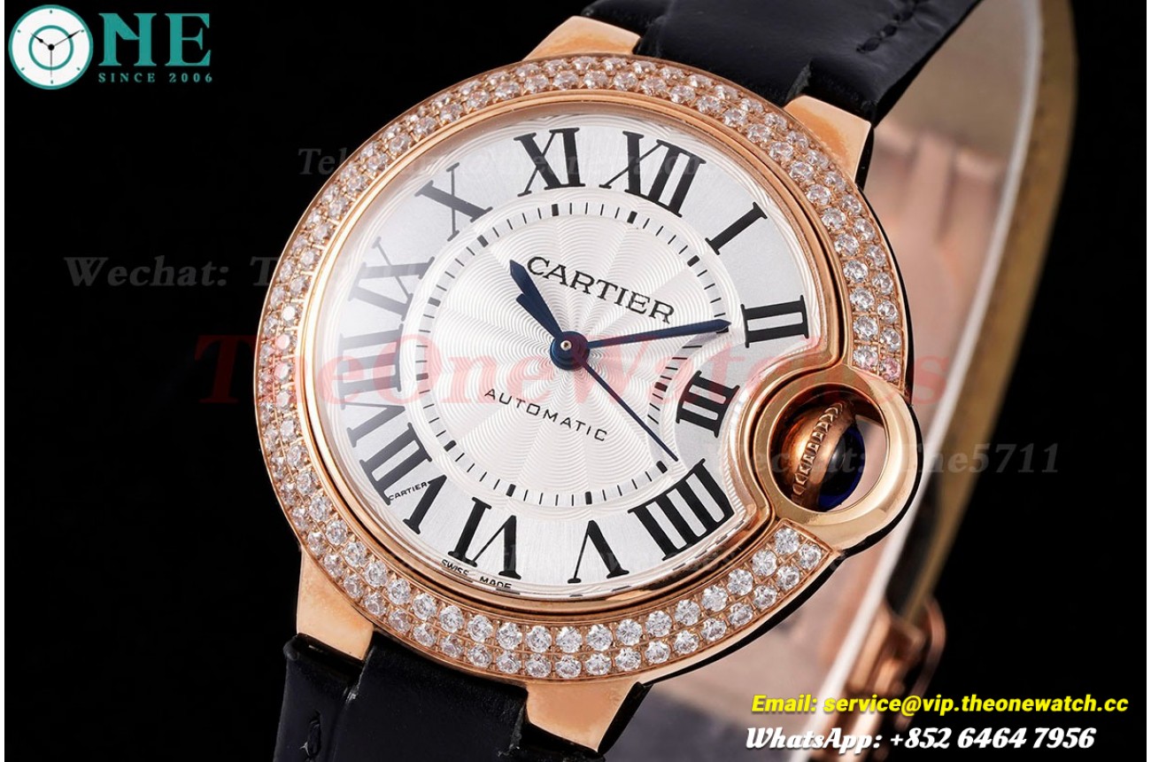 Ballon Bleu De Cartier 33mm Dia RG/LE White/Rmn AF NH05