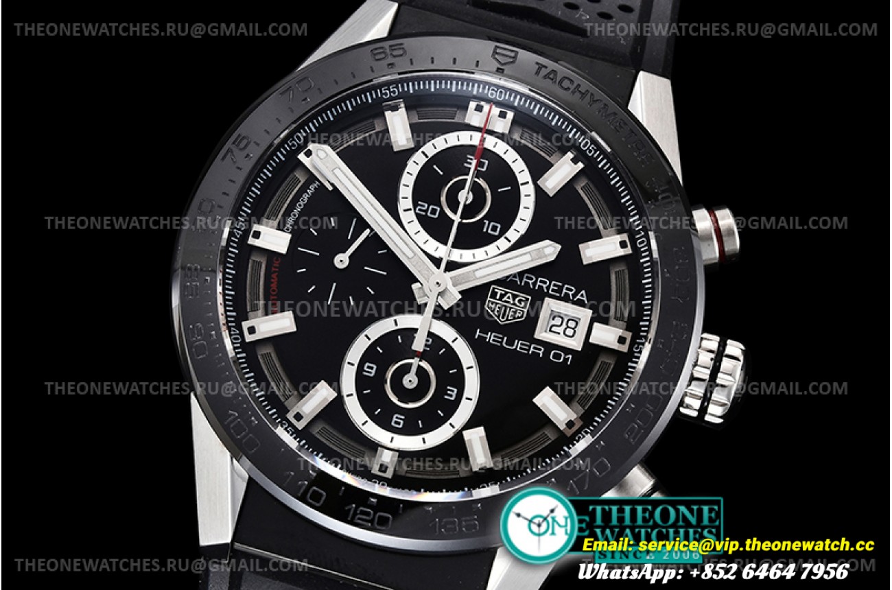 Tag Heuer - Carrera Cal. Heuer 01 SS/RU Black XF A1887 Chrono