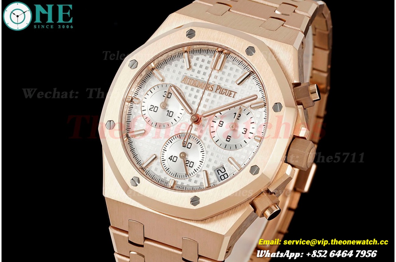 Royal Oak Chrono 26240OR 41mm RG/RG White Dial APS SH4401 (SW Dial)