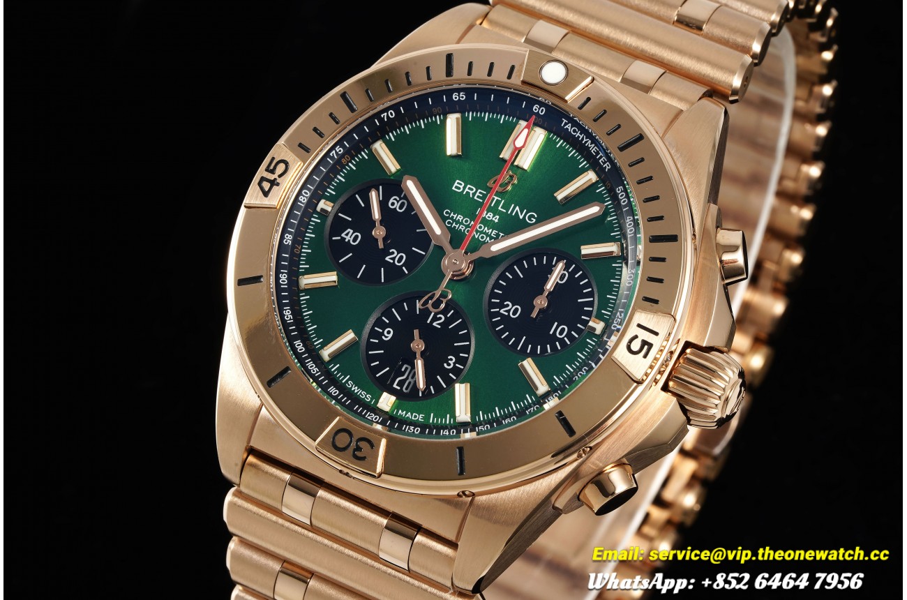 Chronomat B01 42MM RG/RG Green/Stk BLF A7750