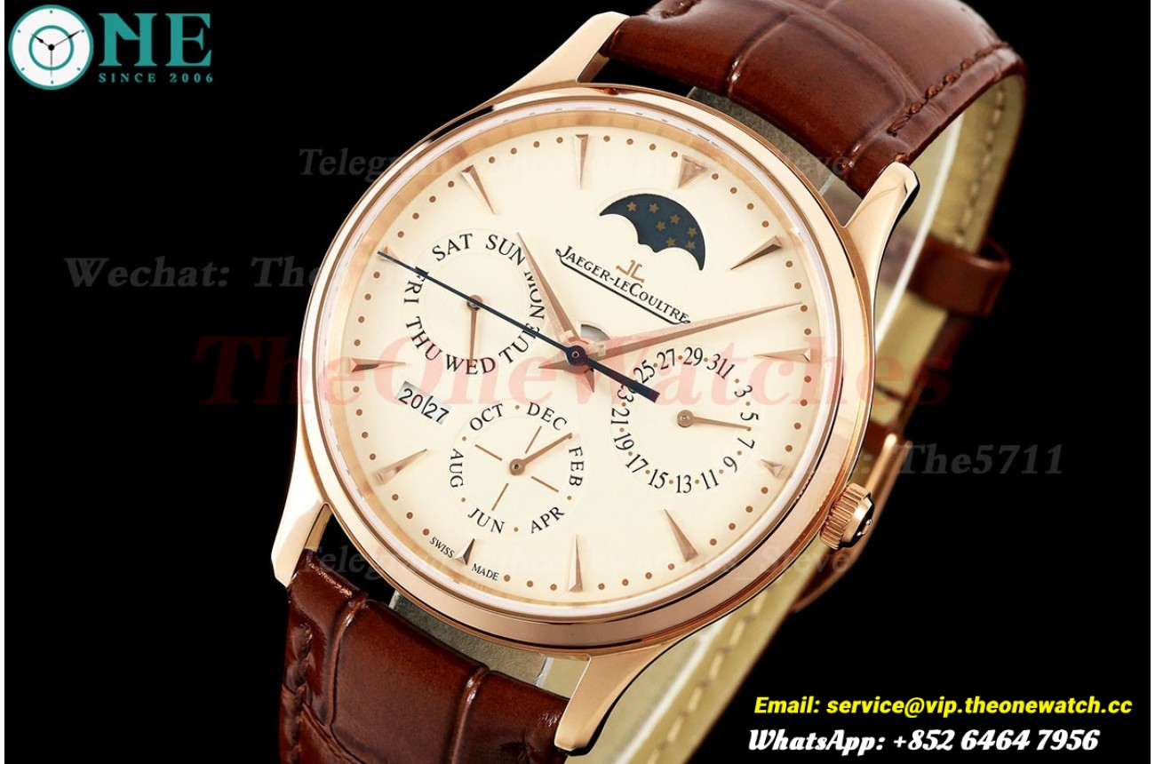 Master Ultra Thin Perpetual Calendar 39mm RG/LE Cream Dial VRF A868